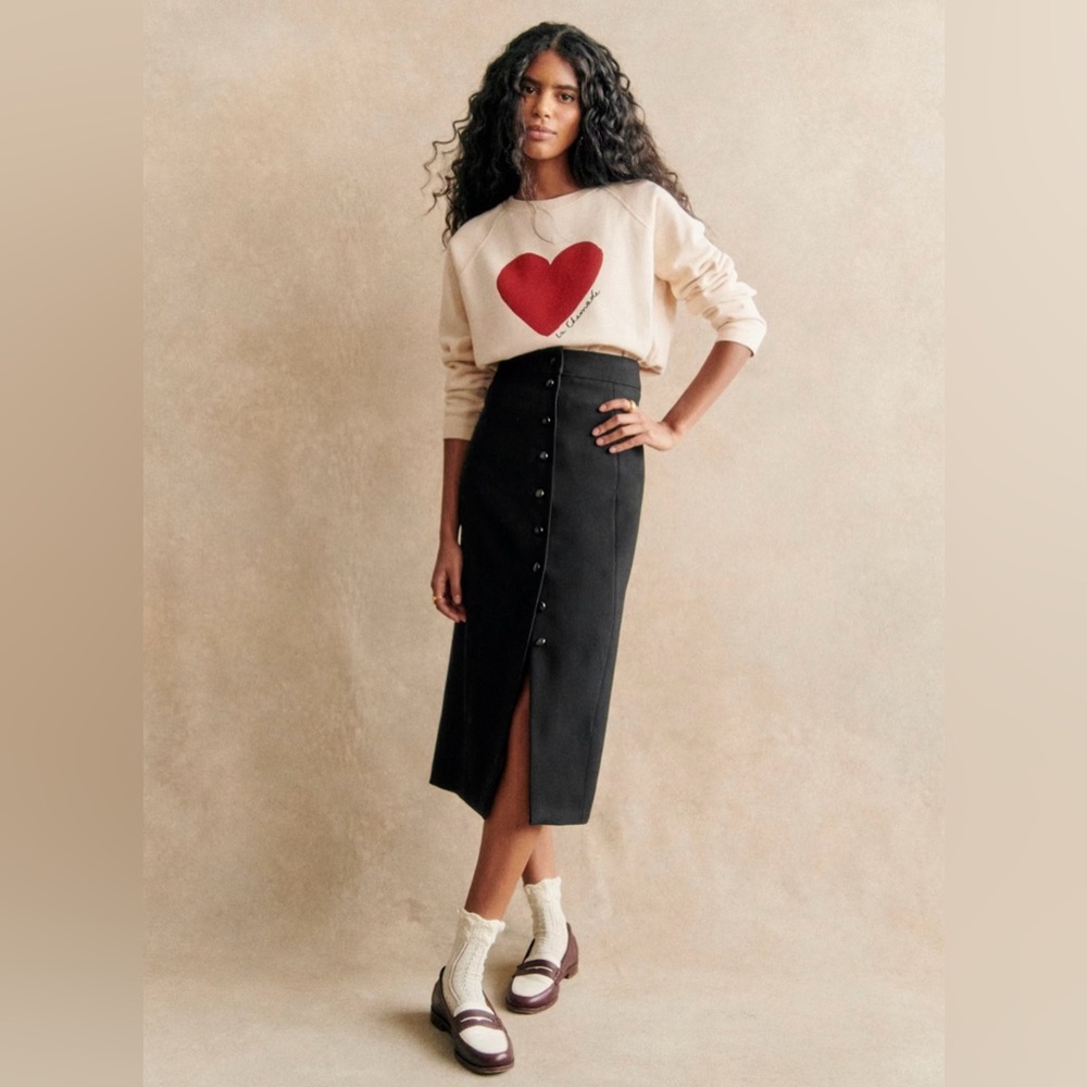 Sezane Rosalba Skirt Black - Size 6